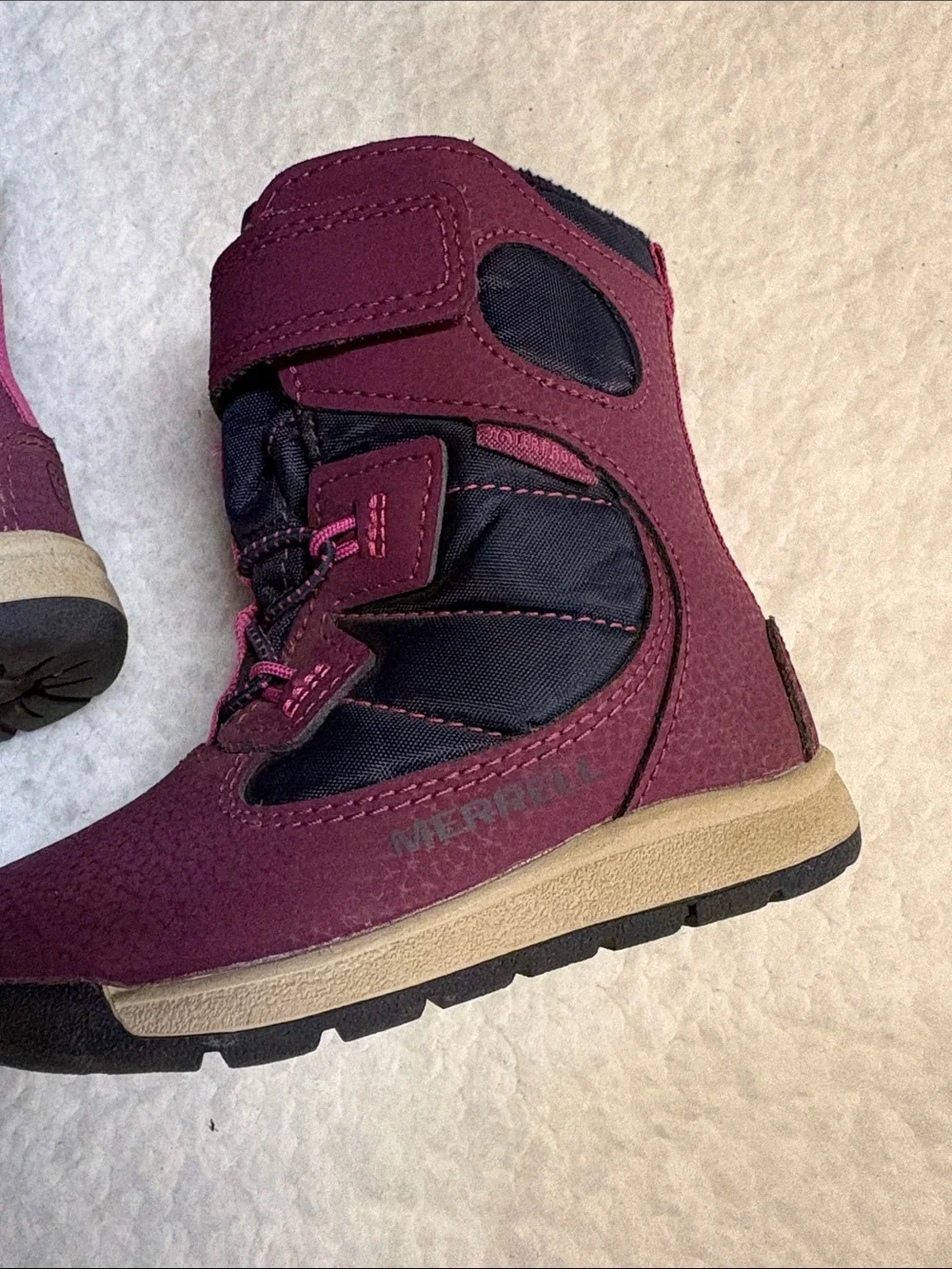 Merrell size 6 toddler Navy and Berry Winter Boots